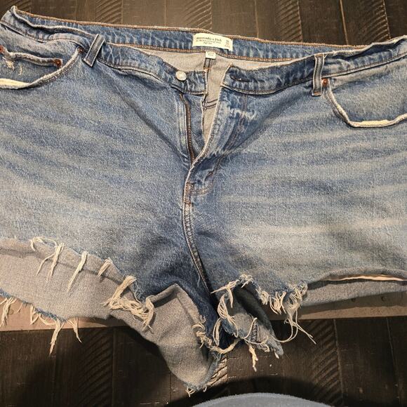 Abercrombie 90s relaxed cutoff shorts High Rise Denim Curve Plus Size 36 / 22 - Picture 1 of 8